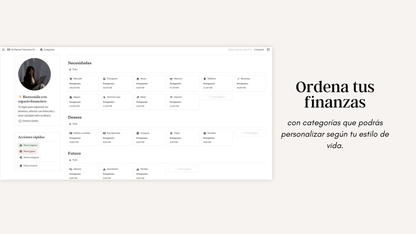 Planner Financiero Mensual en Notion