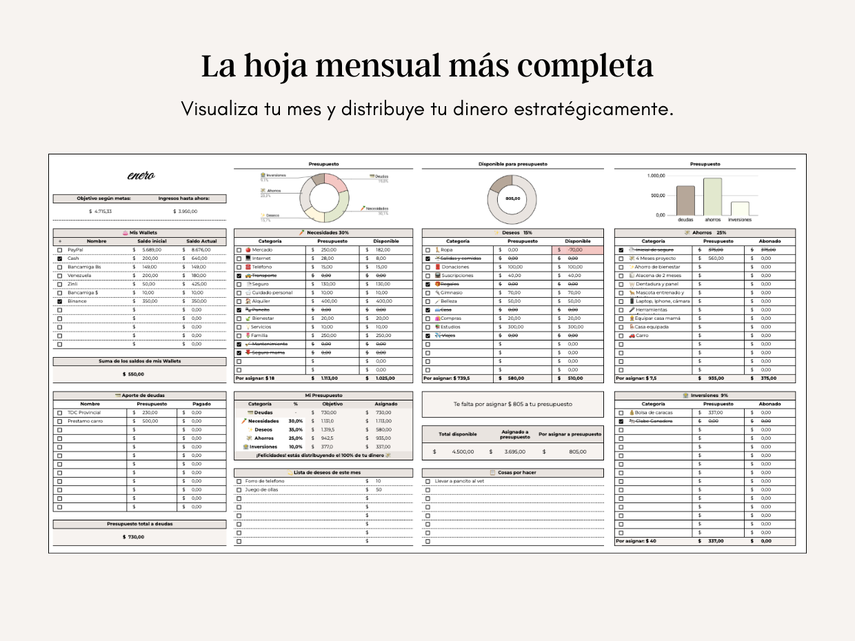 Planner Financiero Mensual PRO