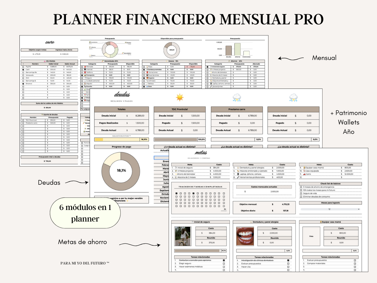 Planner Financiero Mensual PRO